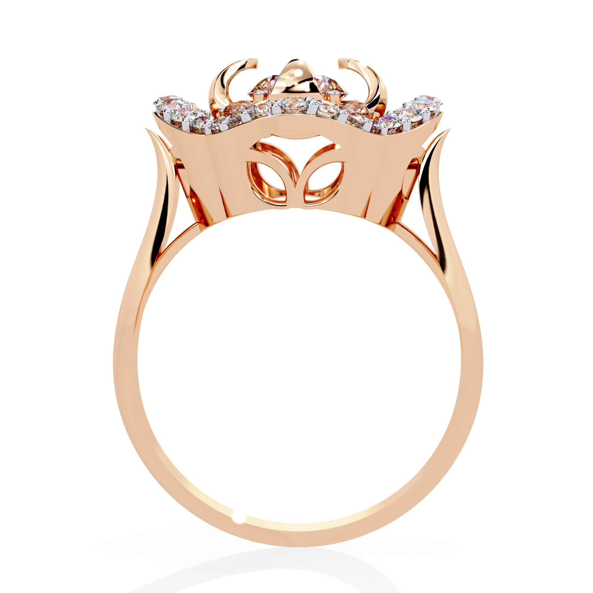 Solitairekart 0.81ct Floral Halo Diamond Ring-HI Color, VS-SI Clarity